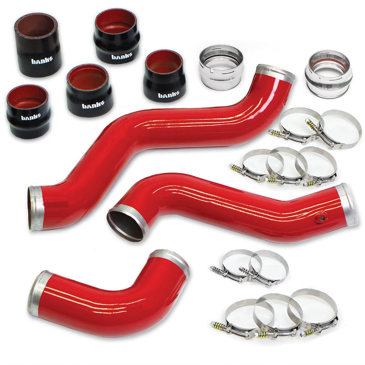 Boost Tube Upgrade Kit Fits 20-26 Chevy/GMC 2500/3500 6.6L Duramax, L5P Red Powdercoat Banks Power-1