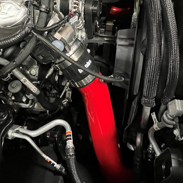 Boost Tube Upgrade Kit Fits 20-26 Chevy/GMC 2500/3500 6.6L Duramax, L5P Red Powdercoat Banks Power-5