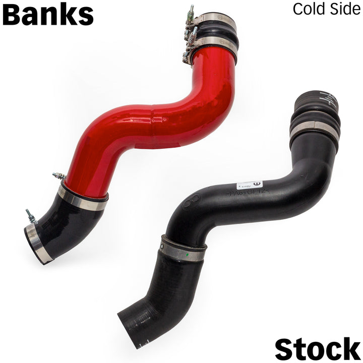Boost Tube Upgrade Kit Fits 19-24 Ram 2500/3500 6.7L Cummins Red Powdercoat Banks Power-2