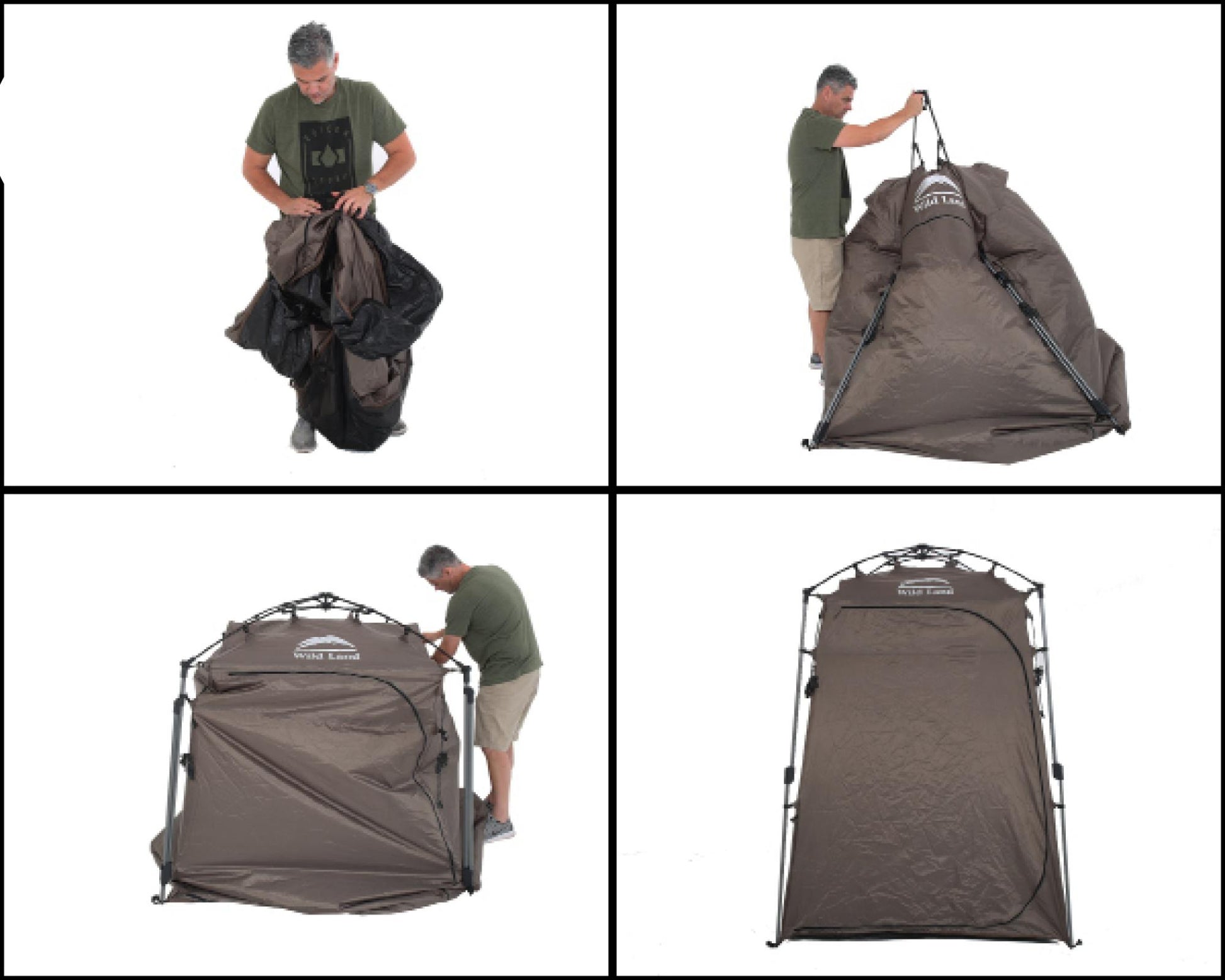 Overland Vehicle Systems OVS Instant Portable Pop Up Shower Tent With Storage Bag Overland Vehicle Systems