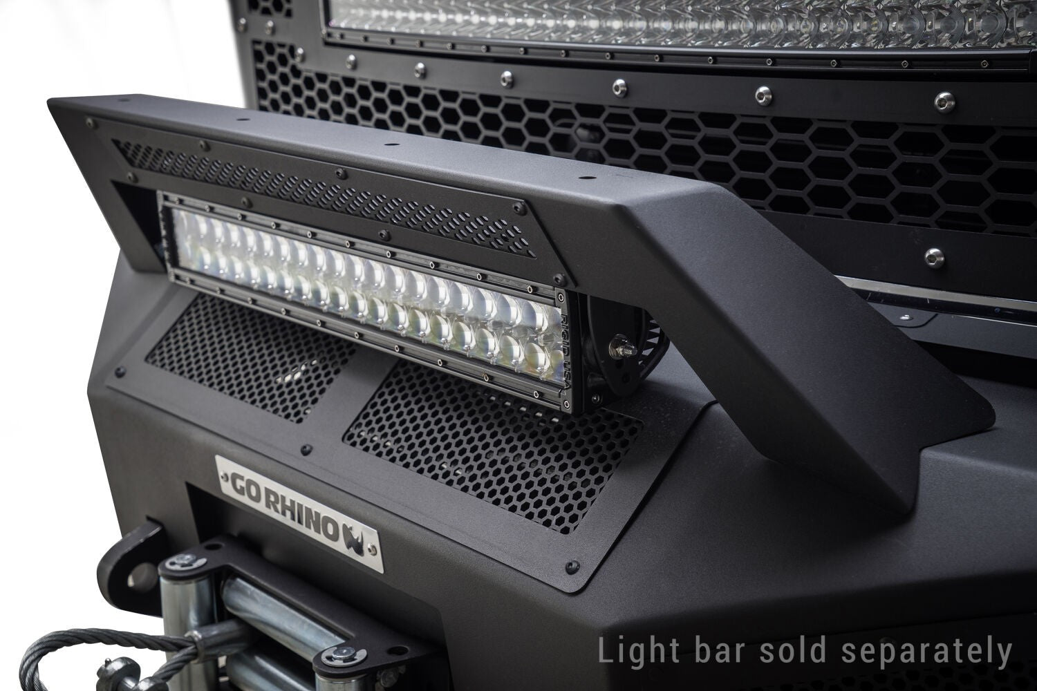 BR11 Light Bar Mount Textured Black 2010-2018 Dodge Ram 2500/3500 2011-2016 Ford F-250/F-350/ F-450 Super Duty Go Rhino-2