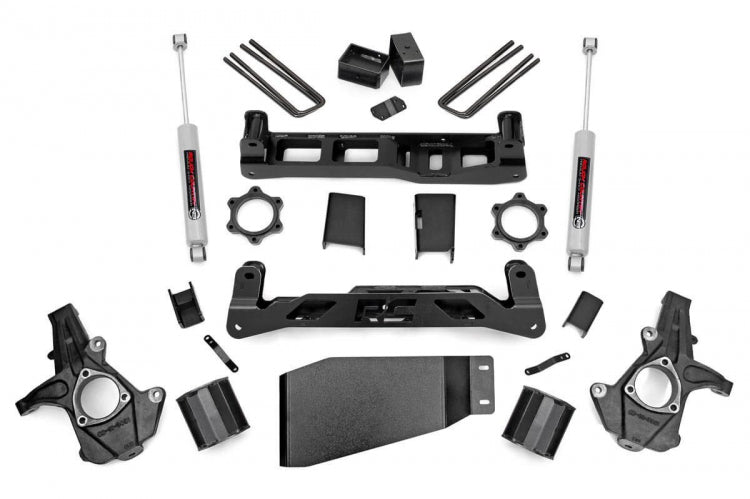 5 Inch Suspension Lift Kit w/N3 Shocks 07-13 Silverado/Sierra 1500 Rough Country-1