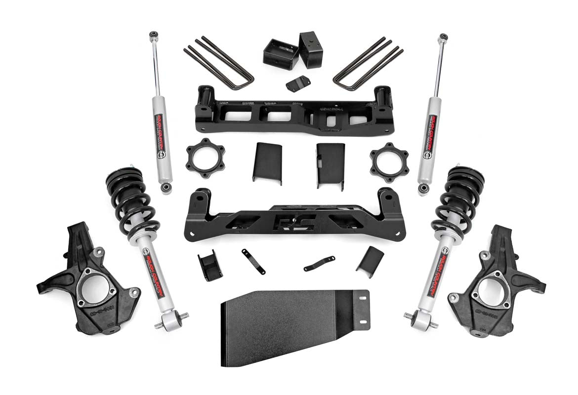 5 Inch Suspension Lift Kit Lifted Struts w/N3 Shocks & Struts 07-13 Silverado/Sierra 1500 Rough Country-1