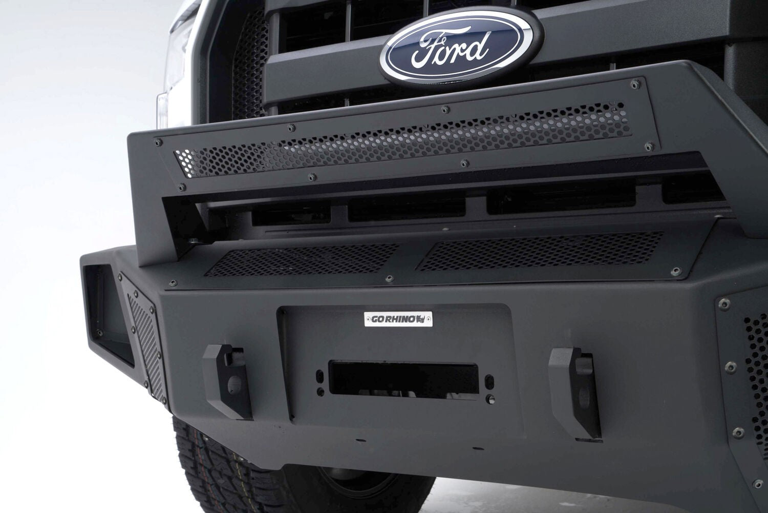 BR6 Light Mount Bar Textured Black 2014-2015 Silverado 1500 2014-2021 Toyota Tundra 2015-2017 Ford F-150 Go Rhino-1