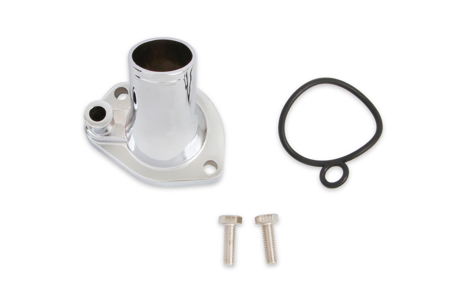 O-Ring Style Chrome Water Neck 45 Degree Fits 1962-1978 Ford 221,260,289,302,351W Mr Gasket-1