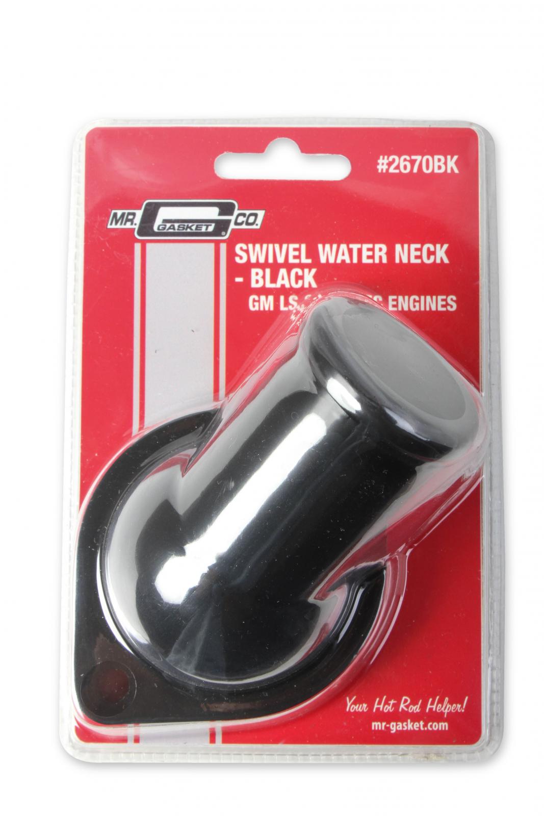 GM LS Water Neck Swivel 30 Degree Angle Black Fits 1997-2020 GM Gen III/IV LS Based Engines Mr Gasket