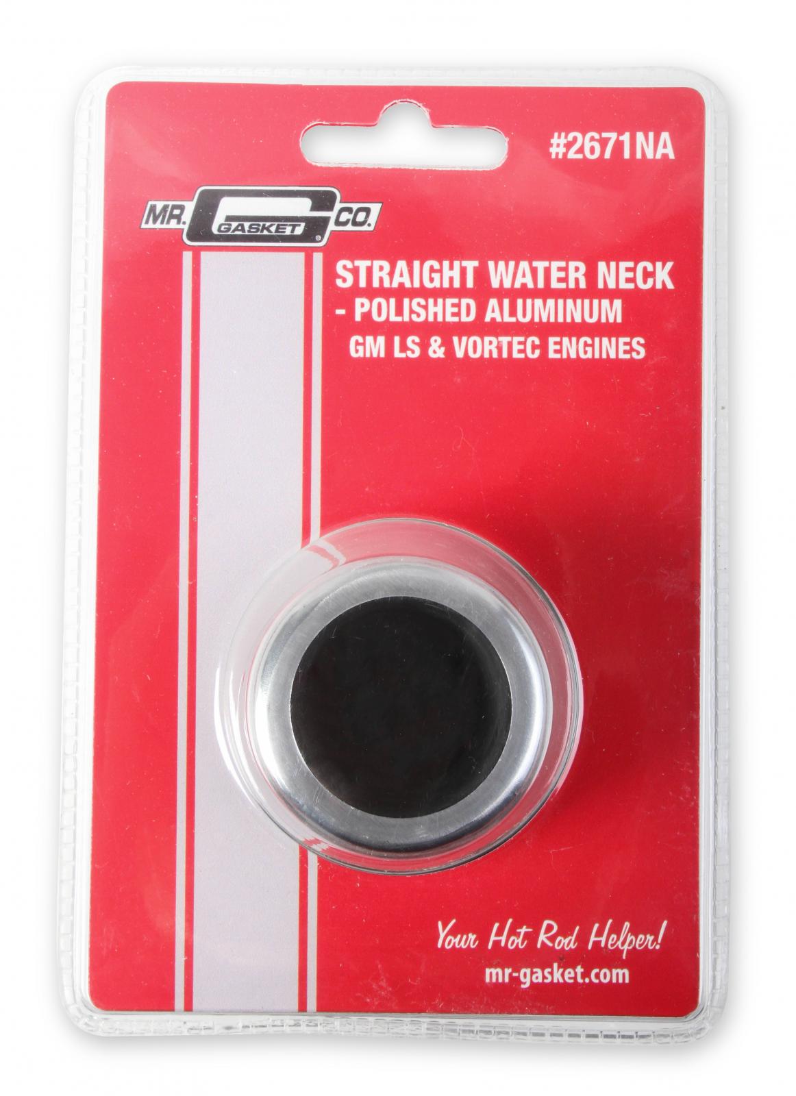 GM LS Water Neck Straight Polished Finish Fits 1997-2009 GM LS Engines Mr Gasket
