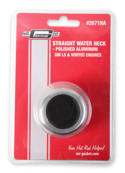 GM LS Water Neck Straight Polished Finish Fits 1997-2009 GM LS Engines Mr Gasket