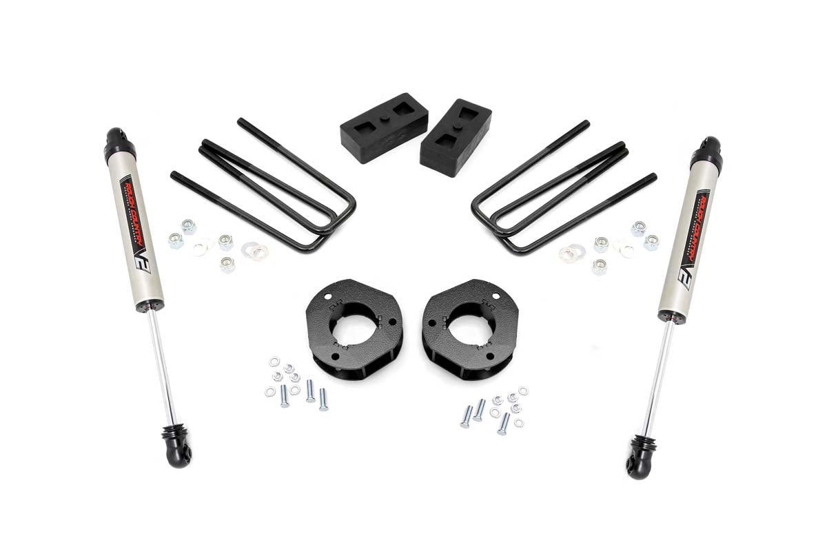 Rough Country 3.5 Inch Suspension Lift Kit w/V2 Shocks 07-13 Silverado/Sierra 1500 2WD Rough Country