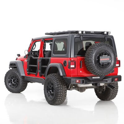 Rockline Body Mount Spare Tire Carrier Textured Black 2018-2026 Jeep Wrangler Go Rhino-2