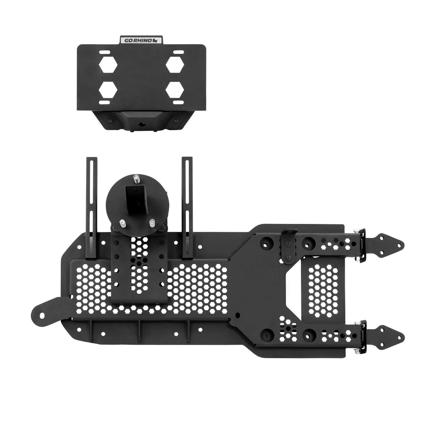 Rockline Body Mount Spare Tire Carrier Textured Black 2018-2026 Jeep Wrangler Go Rhino-7