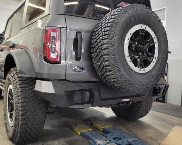 Trailline Rear Full Width Bumper Textured Black 2021-2025 Ford Bronco Go Rhino-5