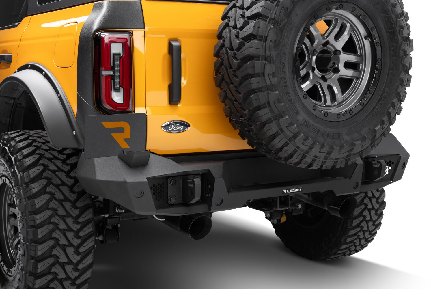 Trailline Rear Full Width Bumper Textured Black 2021-2025 Ford Bronco Go Rhino-7