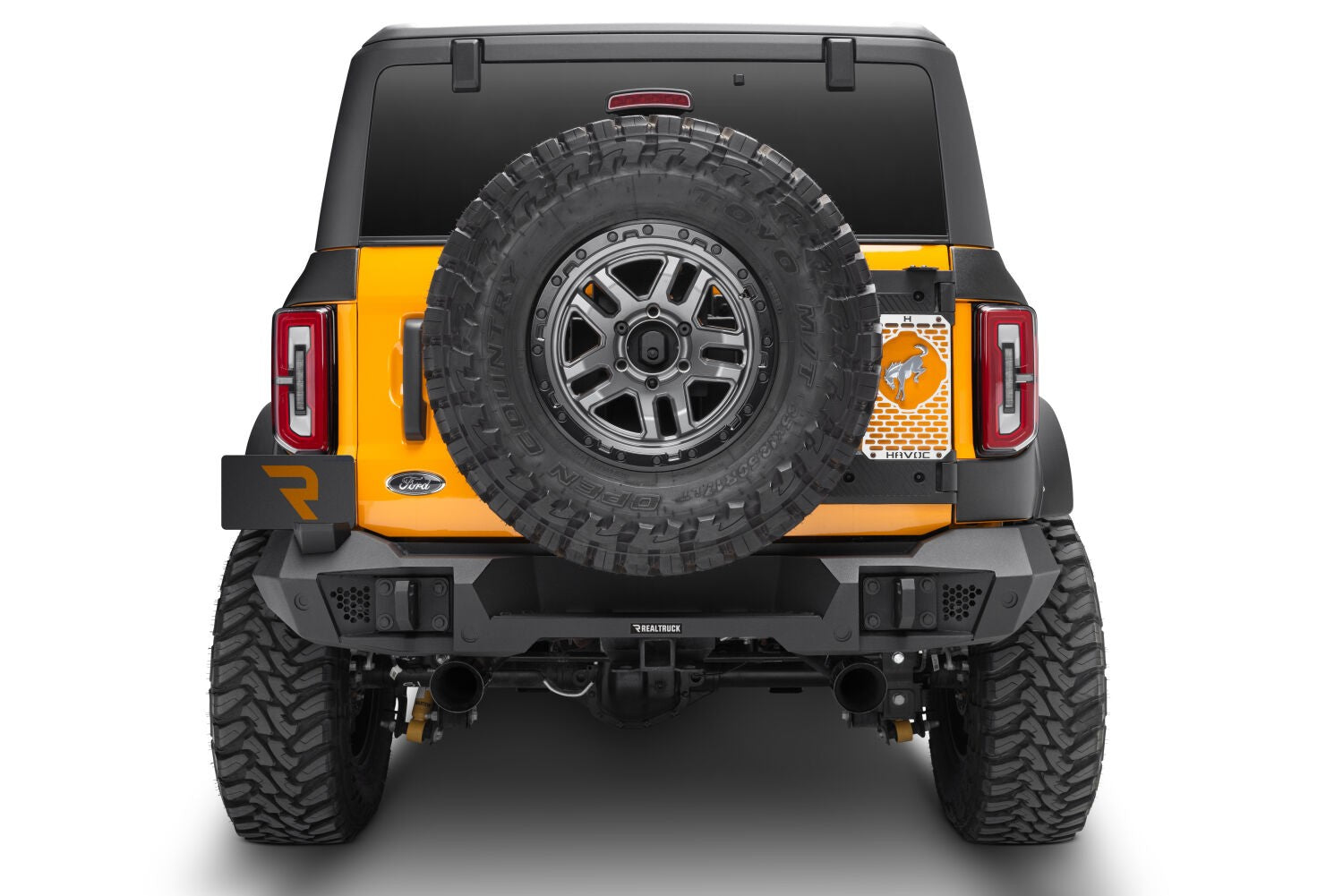 Trailline Rear Full Width Bumper Textured Black 2021-2025 Ford Bronco Go Rhino-8