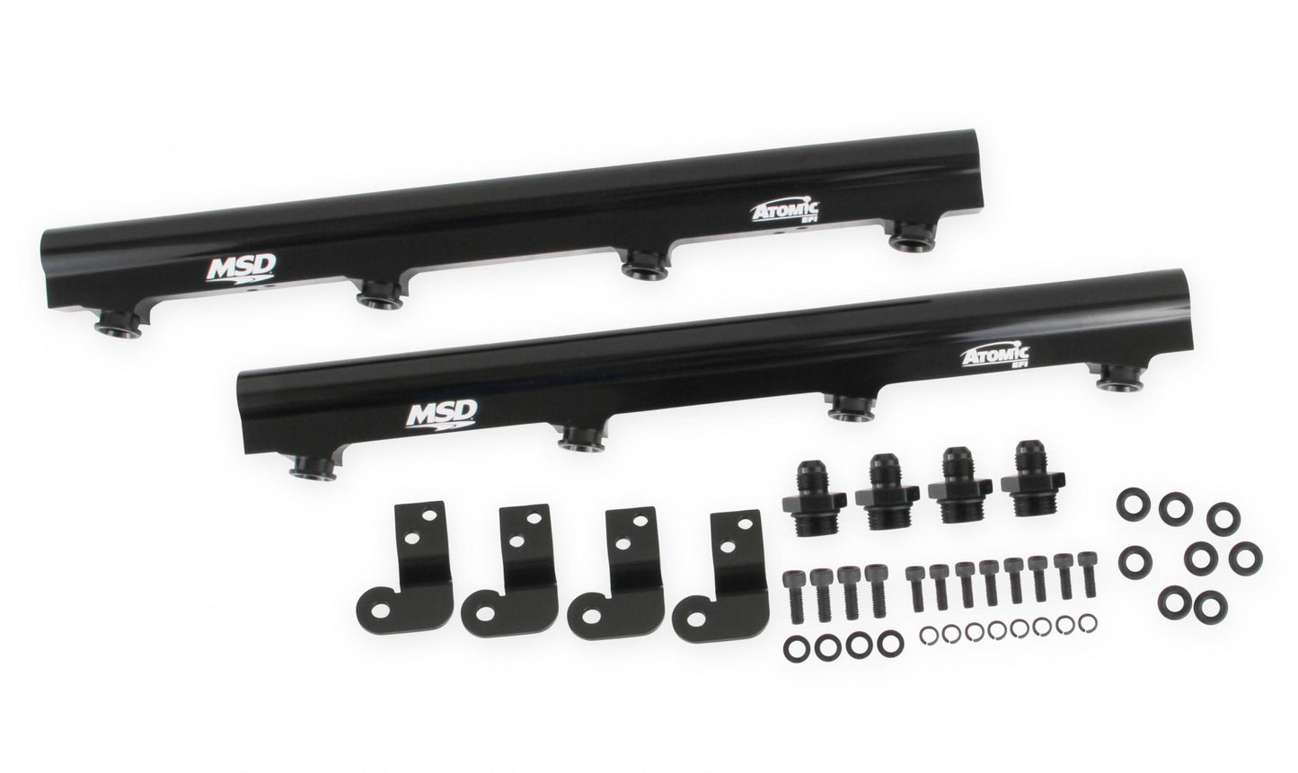 Atomic EFI Billet Fuel Rails Billet Aluminum Fuel Rails For Use On LS1/2/6 Atomic Airforce Intake Manifolds. Fits Manifold Part Numbers 2702, 27023 And 27024 MSD Ignition-1