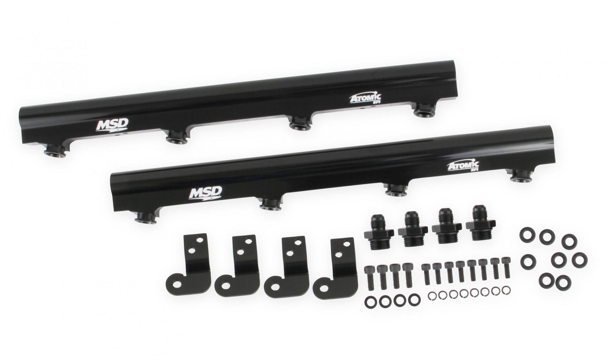 Atomic EFI Billet Fuel Rails Billet Aluminum Fuel Rails For Use On LS1/2/6 Atomic Airforce Intake Manifolds. Fits Manifold Part Numbers 2702, 27023 And 27024 MSD Ignition-1