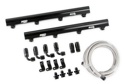Atomic EFI Billet Fuel Rails Billet Aluminum Fuel Rail Kit For Use On LS1/2/6 Atomic Airforce Intake Manifolds. Fits Manifold Part Numbers 2702, 27023 And 27024 MSD Ignition