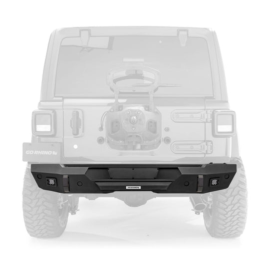 Trailline Rear Stubby Bumper Textured Black 2018-2026 Jeep Wrangler Go Rhino