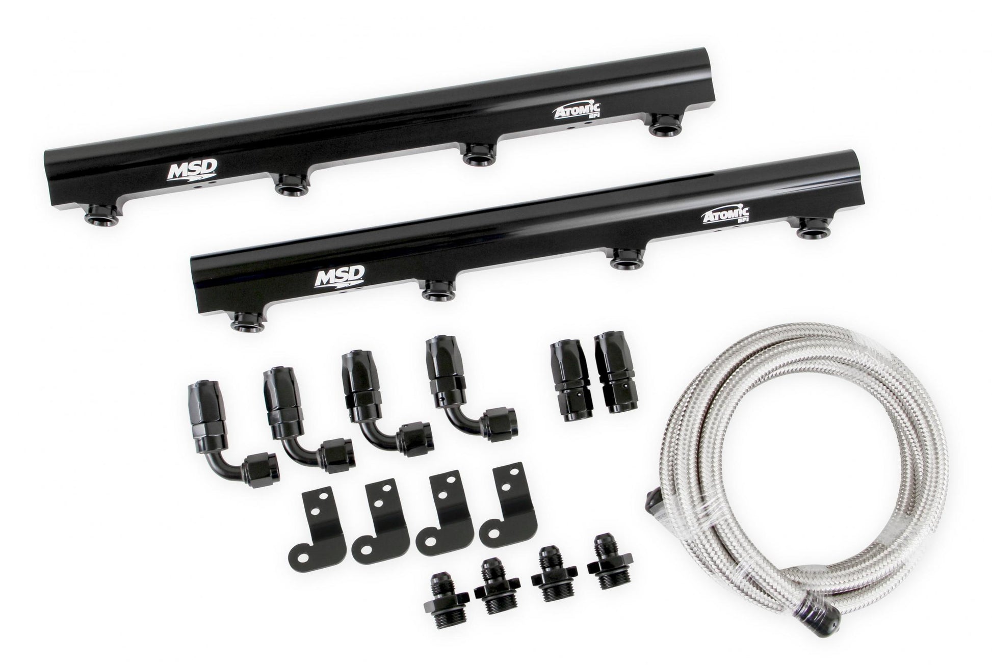 Atomic EFI Billet Fuel Rails Billet Aluminum Fuel Rail Kit For Use On LS1/2/6 Atomic Airforce Intake Manifolds. Fits Manifold Part Numbers 2702, 27023 And 27024 MSD Ignition-1