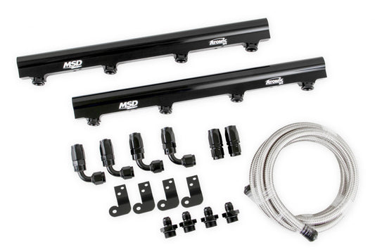 Atomic EFI Billet Fuel Rails Billet Aluminum Fuel Rail Kit For Use On LS1/2/6 Atomic Airforce Intake Manifolds. Fits Manifold Part Numbers 2702, 27023 And 27024 MSD Ignition-1