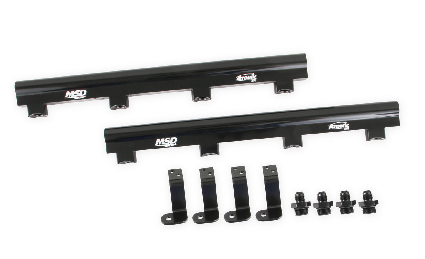 Atomic EFI Billet Fuel Rails LS7 Atomic Airforce Intake Manifolds Fits Manifold Part Numbers 2701 / 27013 / 27014 Includes (4) -6 To 3/4-16 O-Ring Adapters MSD Ignition