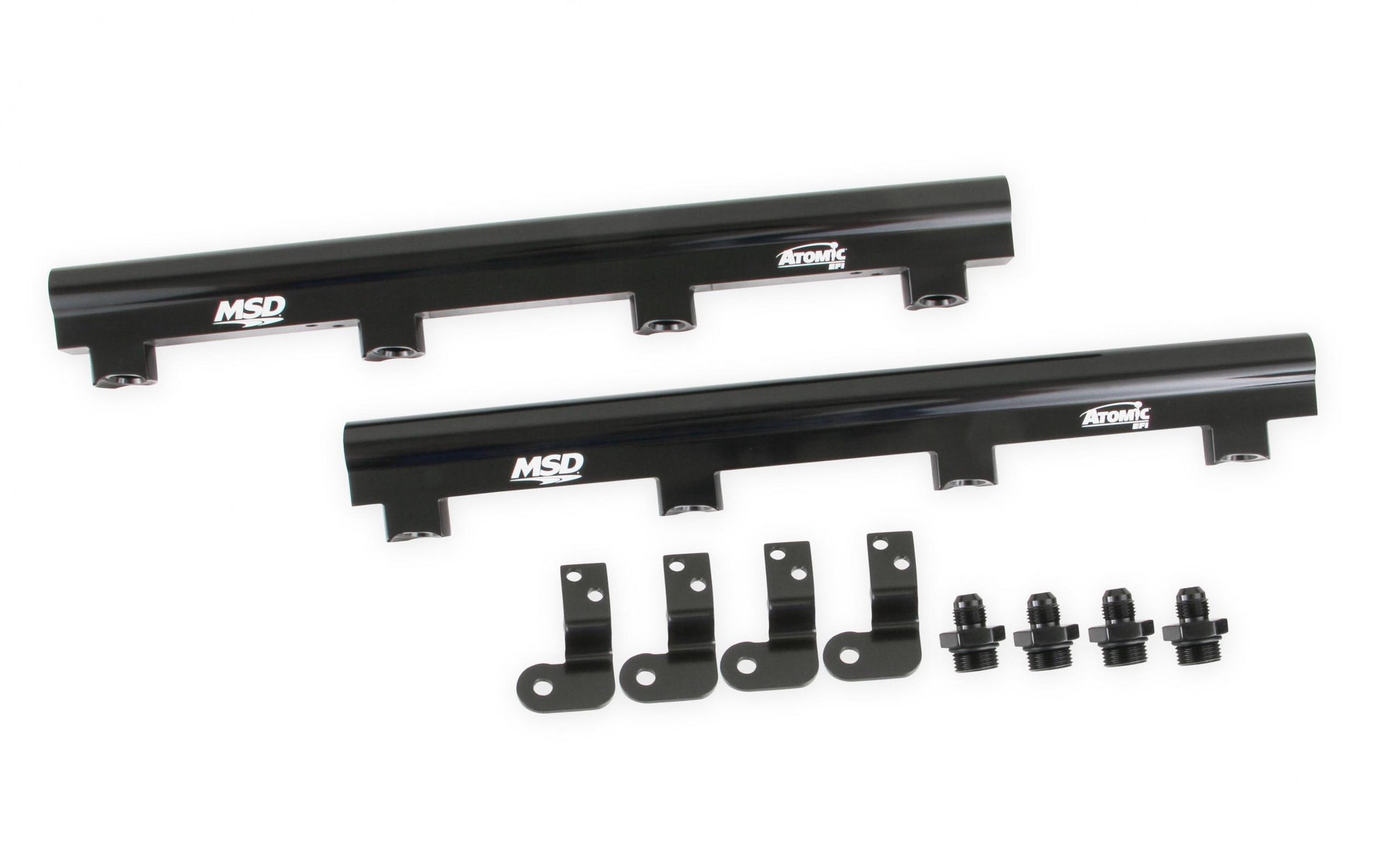 Atomic EFI Billet Fuel Rails LS7 Atomic Airforce Intake Manifolds Fits Manifold Part Numbers 2701 / 27013 / 27014 Includes (4) -6 To 3/4-16 O-Ring Adapters MSD Ignition-1