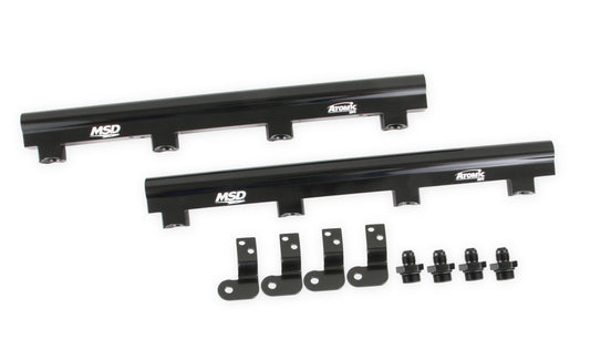 Atomic EFI Billet Fuel Rails LS7 Atomic Airforce Intake Manifolds Fits Manifold Part Numbers 2701 / 27013 / 27014 Includes (4) -6 To 3/4-16 O-Ring Adapters MSD Ignition-1