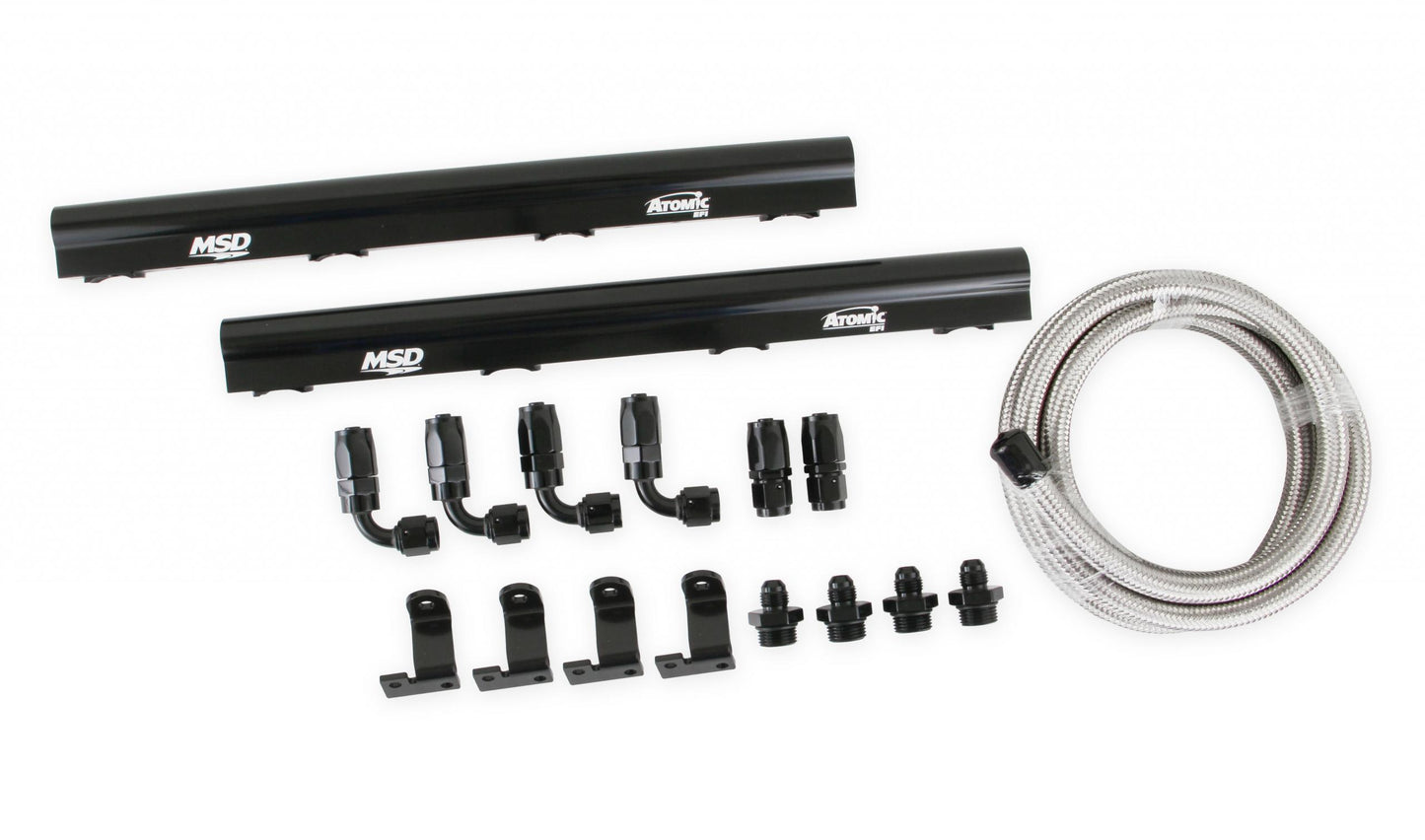 Atomic EFI Billet Fuel Rails Billet Aluminum Fuel Rail Kit For Use On Gen-V Lt1 Atomic Airforce Intake Manifolds. Fits Manifold Part Numbers 2700, 27003 And 27004 MSD Ignition