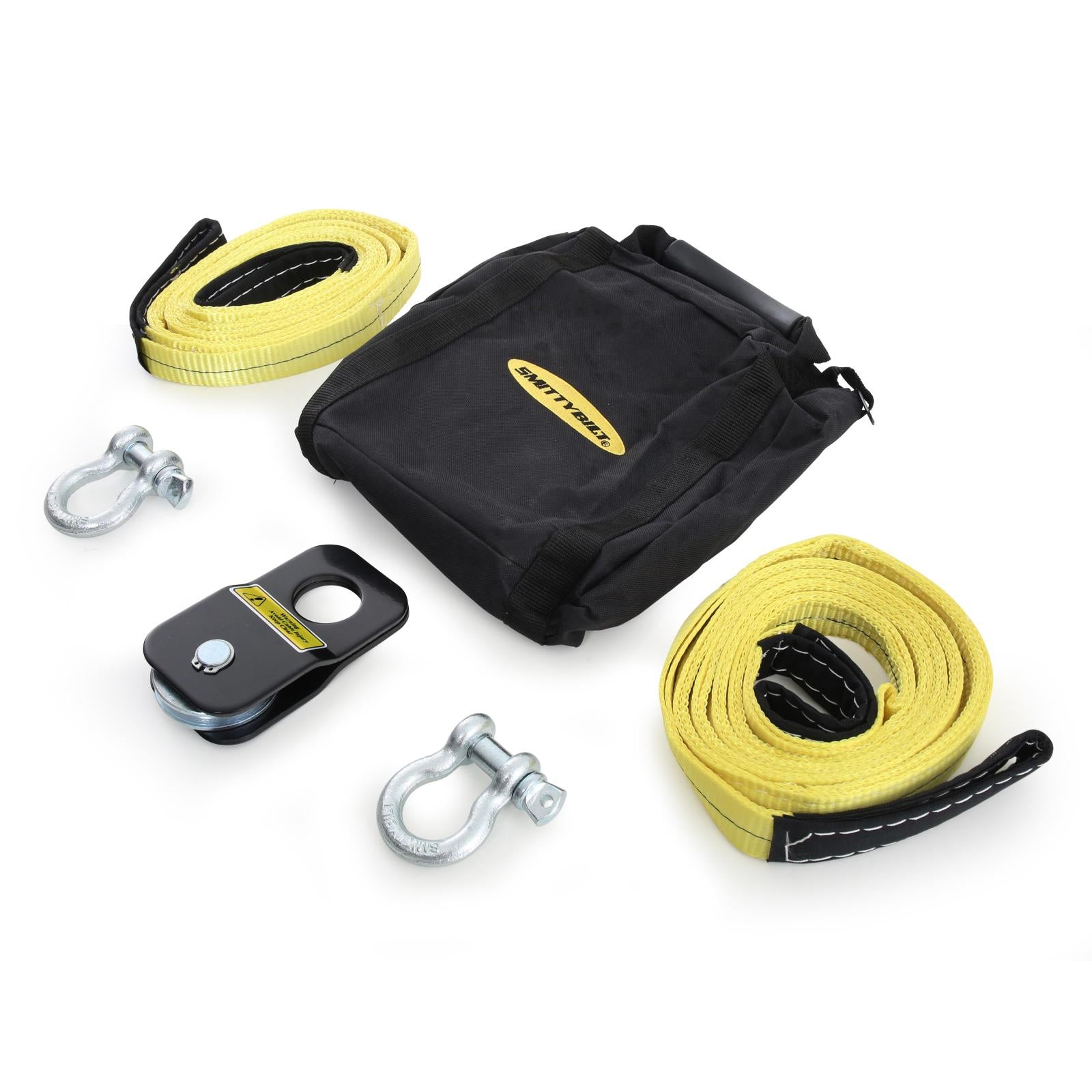 Winch Accessory Kit ATV Includes Snatch Block Pair Of Shackles Straps Smittybilt