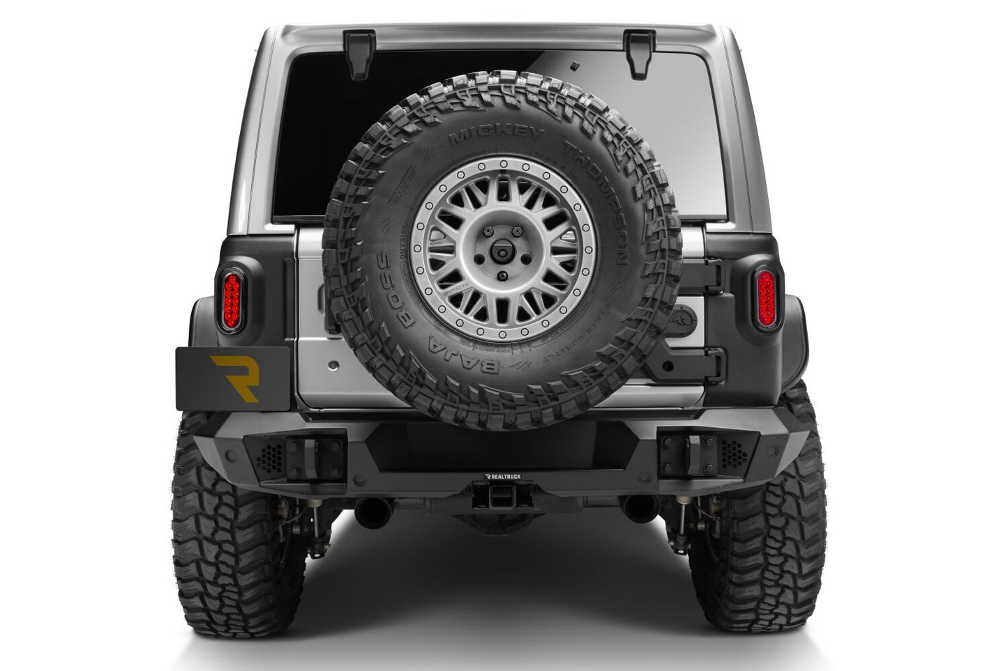 Trailline Rear Full Width Bumper Textured Black 2018-2026 Jeep Wrangler Go Rhino-7
