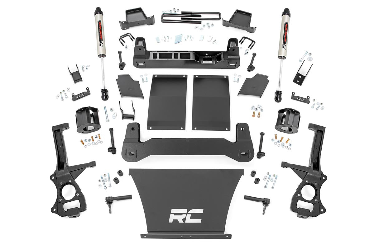 Rough Country 4 Inch Suspension Lift Kit Strut Spacers & V2 Shocks 19 Silverado/Sierra 1500 Trailboss/AT4 4WD Rough Country