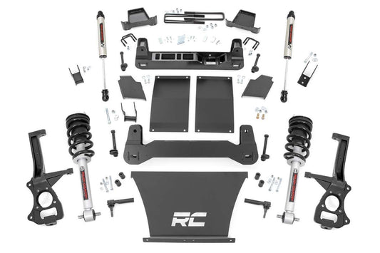 Rough Country 4 Inch Suspension Lift Kit Lifted Struts & V2 Shocks 19-20 19-20 Silverado/Sierra 1500 Trailboss/AT4 4WD Rough Country