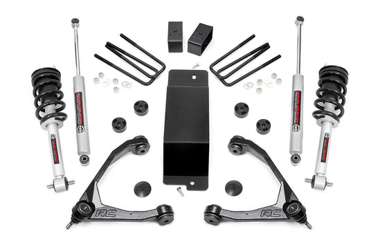 3.5 Inch Suspension Lift Kit w/Upper Control Arms N3 Struts & Shocks 07-13 Silverado/Sierra 1500 Rough Country-1