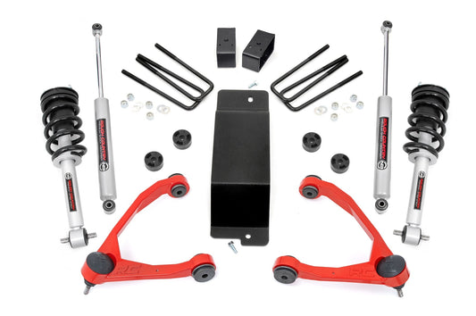 3.5 Inch Lift Kit UCA N3 Struts Red Silverado/Sierra 1500 (07-13) Rough Country