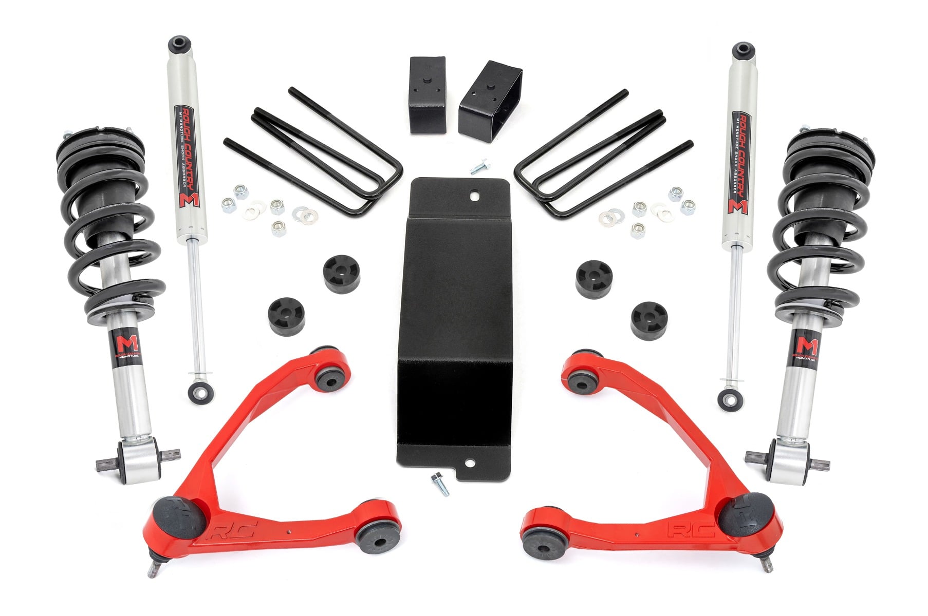 3.5 Inch Lift Kit UCA M1 Struts Red Silverado/Sierra 1500 (07-13) Rough Country