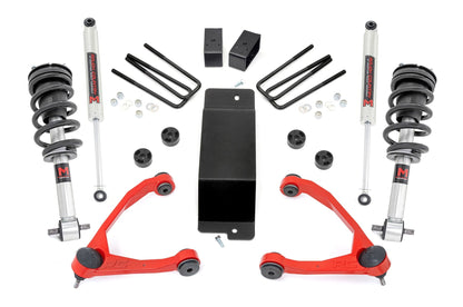 3.5 Inch Lift Kit UCA M1 Struts Red Silverado/Sierra 1500 (07-13) Rough Country
