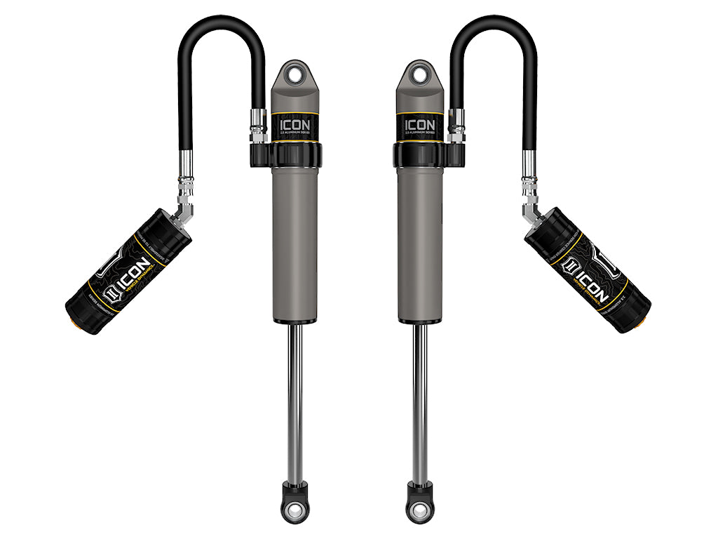 2020-2023 Jeep Gladiator 2018-2023 Jeep Wrangler JL 2.5 Inch Lift Front V.S. 2.5 Aluminum Series Shock Absorbers Remote Reservoir Pair ICON Vehicle Dynamics