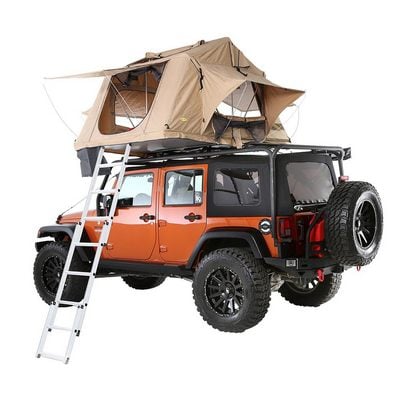 Overlander Roof Top Tent Open size 95 Inch W x 56 Inch L x 51 Inch H Load capacity is 661 lbs Sleeps 2-3 Smittybilt-1