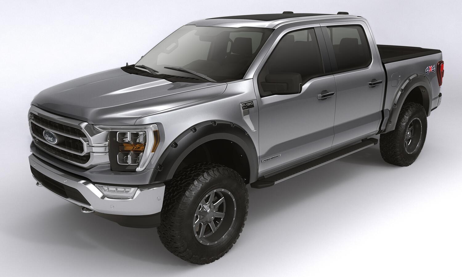 Black Forge Pocket/Rivet Textured Finish 4-Pc Fender Flare Set For 15-17 Ford F150 Bushwacker