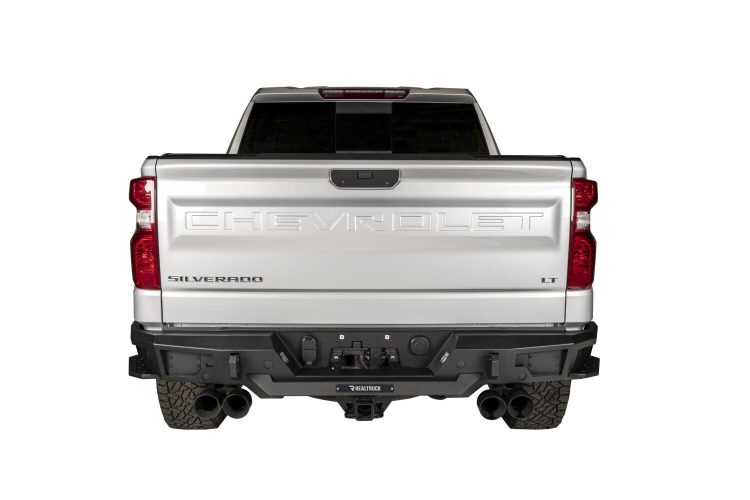 BR20 Rear Bumper Replacement Textured Black 2019-2021 Silverado/Sierra 1500 Go Rhino-2