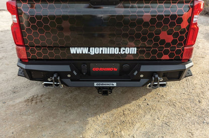 BR20 Rear Bumper Replacement Textured Black 2019-2021 Silverado/Sierra 1500 Go Rhino-4