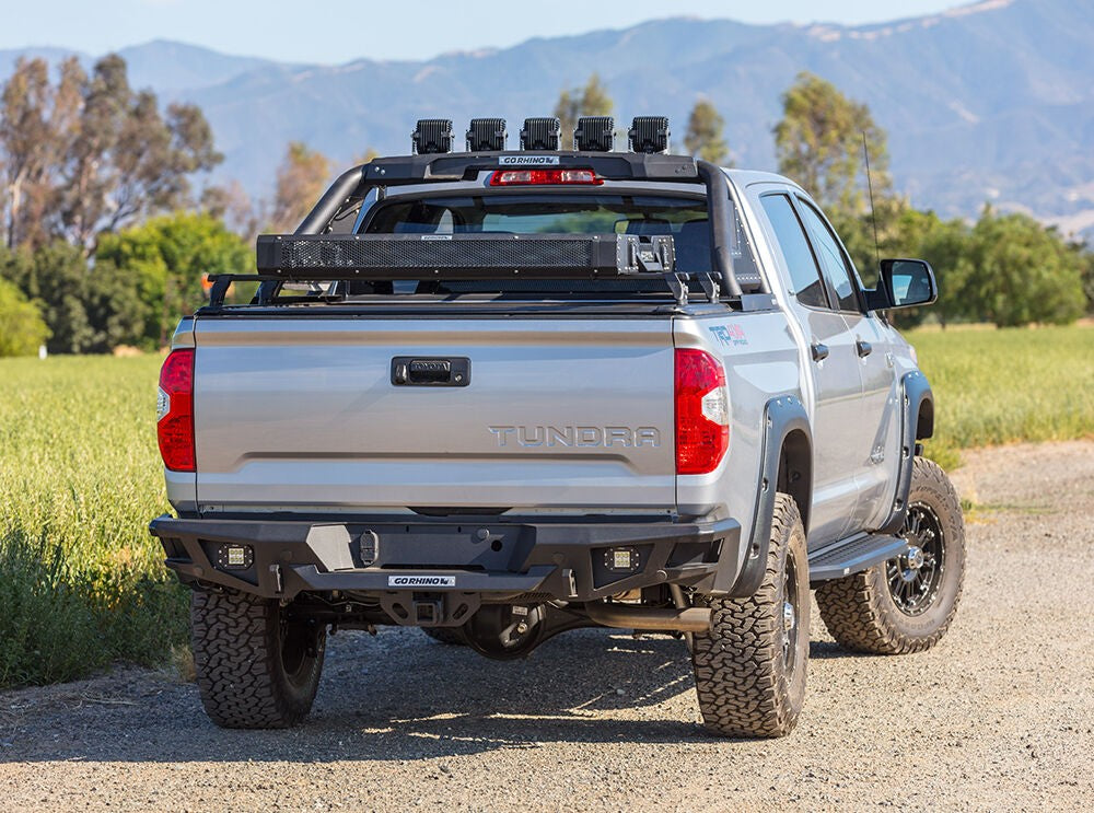 BR20 Rear Bumper Replacement Textured Black 2014-2021 Toyota Tundra Go Rhino-2