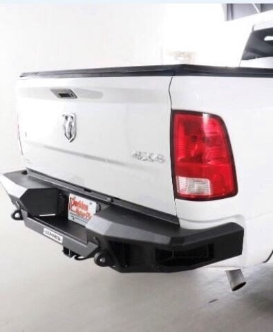 BR20 Rear Bumper Replacement Textured Black 2010-2018 Dodge Ram 2500/3500 Go Rhino-1