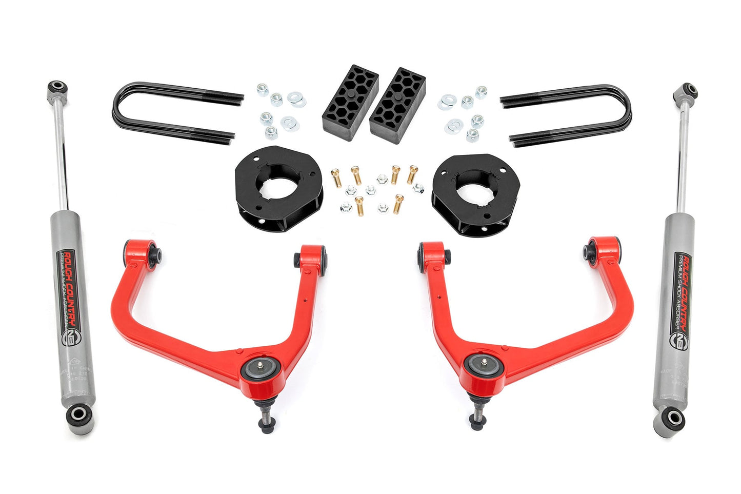 3.5 Inch Lift Kit Rear Mono Leaf Red Chevy Silverado 1500 2WD/4WD (2022-2024) Rough Country