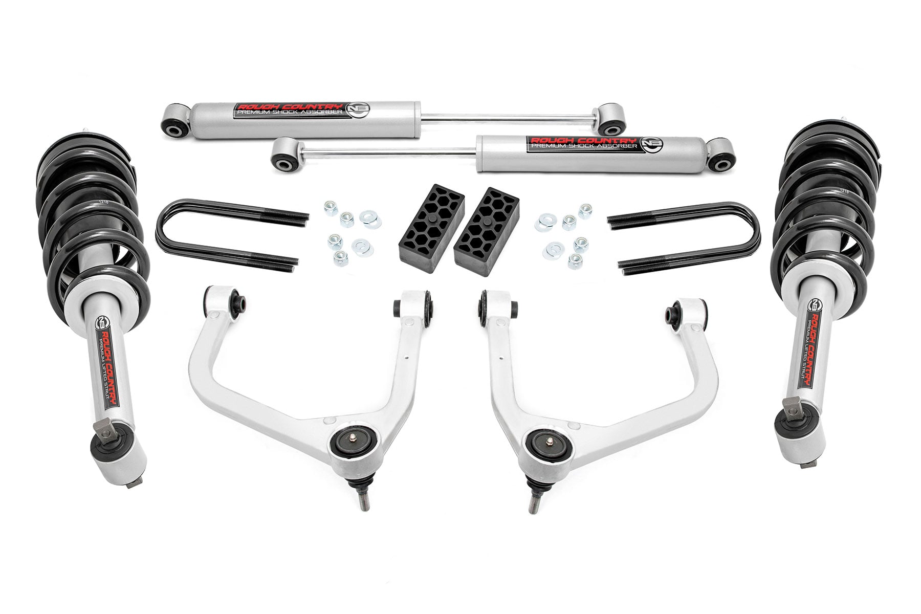 3.5 Inch Lift Kit N3 Struts Rear Mono Leaf Chevy Silverado 1500 (22-24) Rough Country