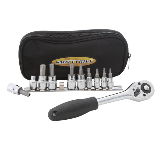 9 Peace Torx Set T15-T50 3/8 Ratchet 9 Chrome Vanaduim Bits Smittybilt