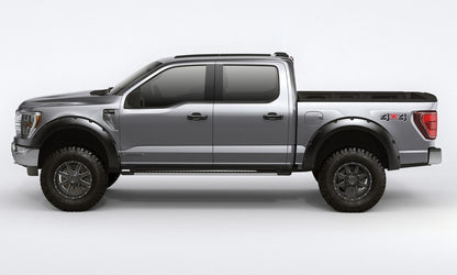 Black Forge Pocket/Rivet Textured Finish 4-Pc Fender Flare Set For 99-07 Ford F250/350 Excludes Dually Bushwacker-3
