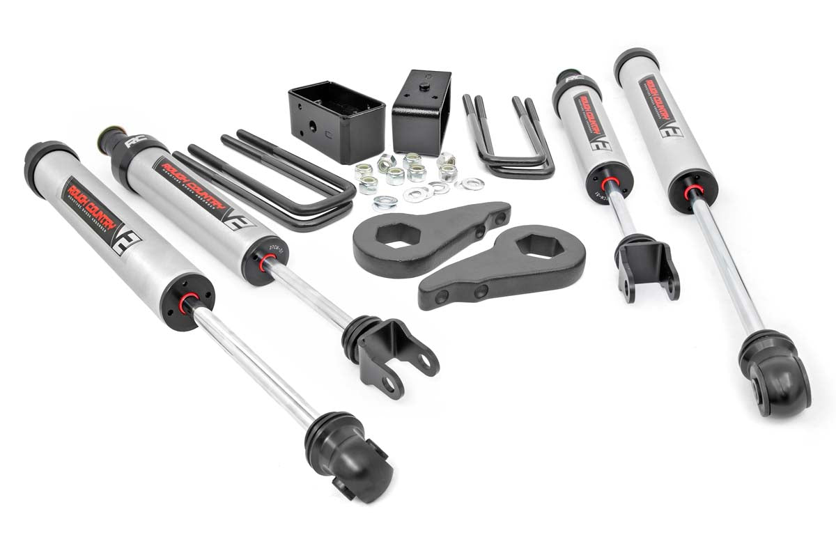 Rough Country 1.5 - 2.5 Inch GM Leveling Lift Kit w/ V2 Shocks 99-06 1500 PU 4WD Rough Country