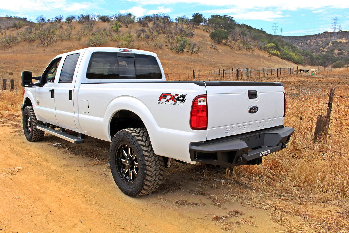 BR20 Rear Bumper Replacement Textured Black 2011-2016 Ford F-250/F-350 Go Rhino-1
