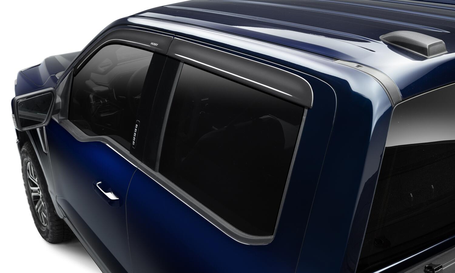 Low Profile Ventvisor Deflector Smoke Outside Mount 4 Piece For 2015-2023 Jeep Renegade Husky Liners